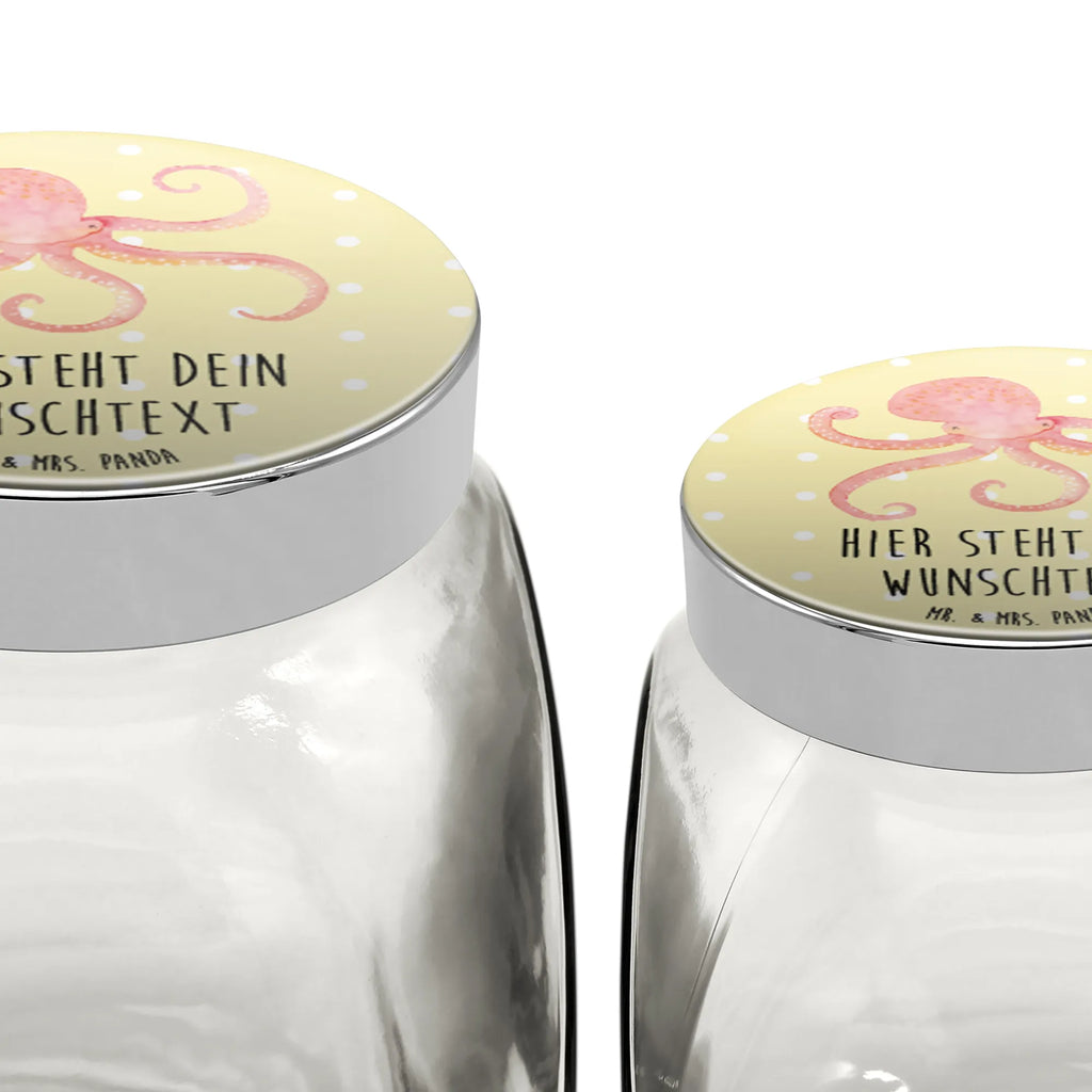 Personalized Candy Jar Squid small animals, cute, funny, cute animal motives, hand drawn, small world, funny sayings, good mood, happy, gifts, gift ideas, special gifts, animal lover, card, sea, arms, octopus, squid, ocean, sea animal, water