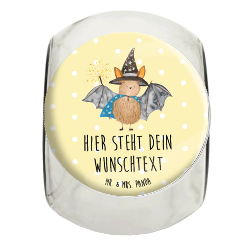 Personalized Candy Jar bat wizard small animals, cute, funny, cute animal motives, hand drawn, small world, funny sayings, good mood, happy, gifts, gift ideas, special gifts, animal lover, card, Bats, get in, sorcerers, bats, women, magicians