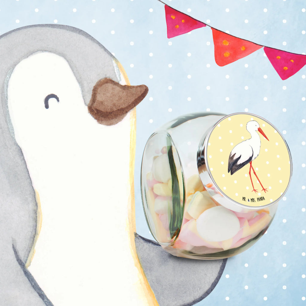 Słoik na cukierki Bocian Motywy zwierzęce, dobra energia, zabawne powiedzonka, zwierzęta