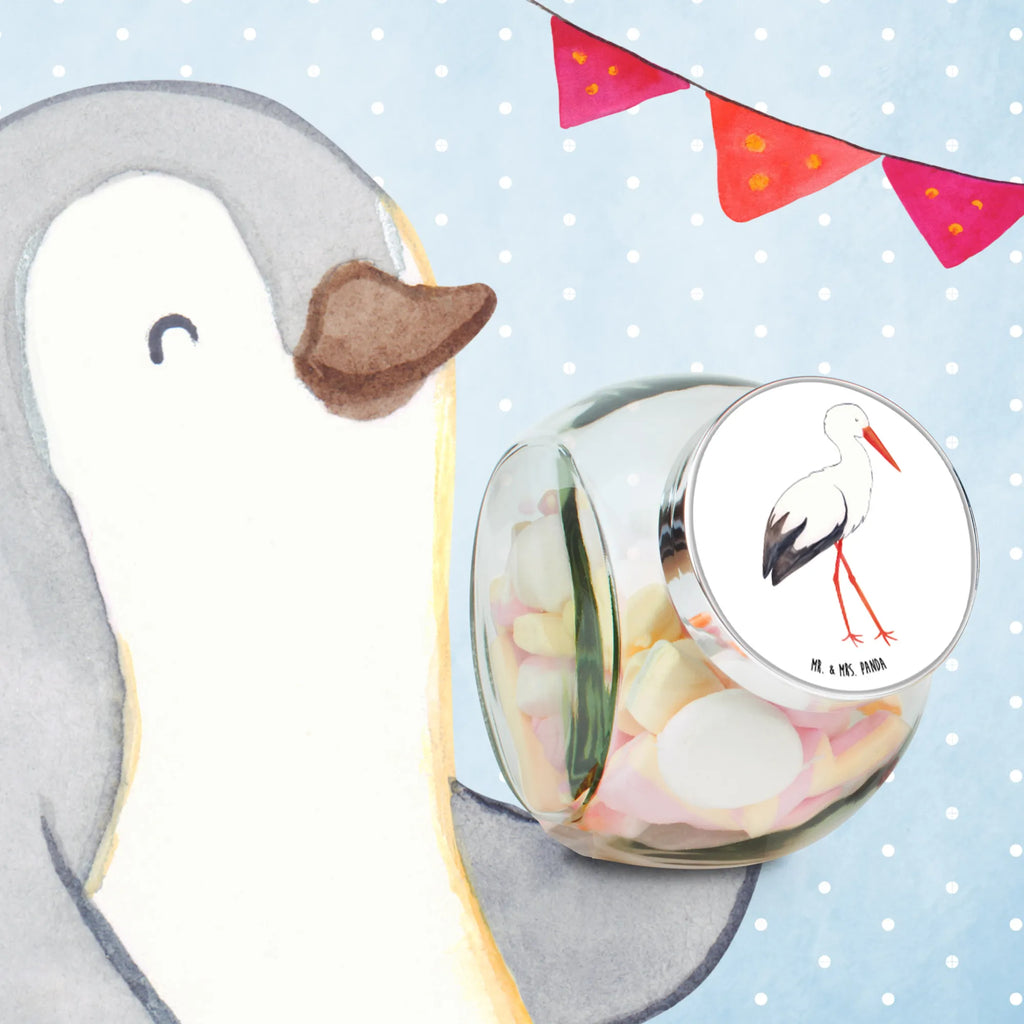 Słoik na cukierki Bocian Motywy zwierzęce, dobra energia, zabawne powiedzonka, zwierzęta