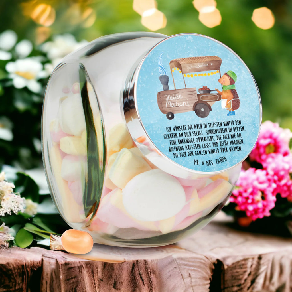 Słoik na cukierki Jeż kasztany Zima, Boże Narodzenie, dekoracje świąteczne, Mikołaj, Adwent, Wigilia, zimowy motyw