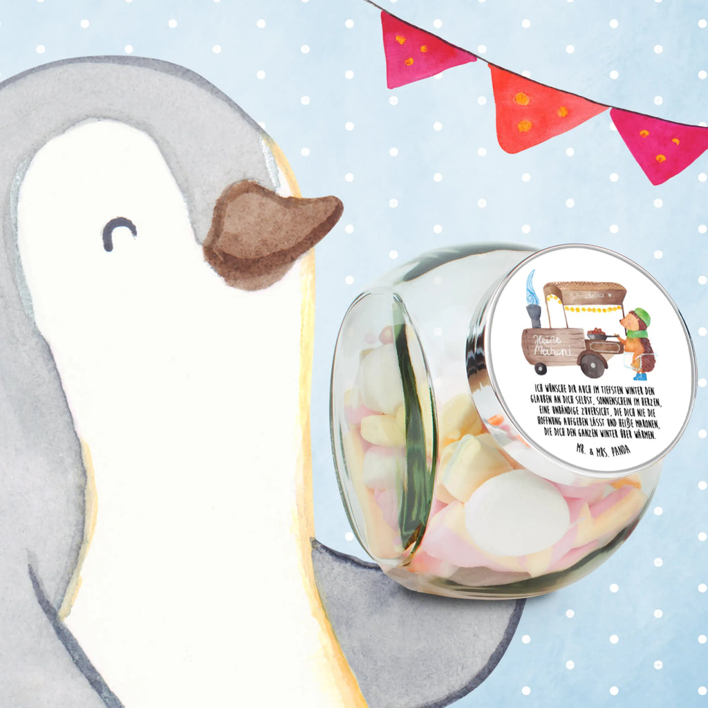 Słoik na cukierki Jeż kasztany Zima, Boże Narodzenie, dekoracje świąteczne, Mikołaj, Adwent, Wigilia, zimowy motyw