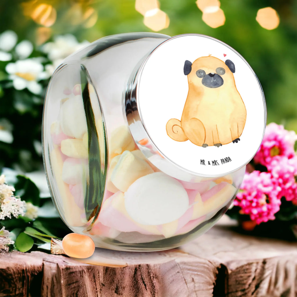 Candy Jar Pug dog, mutt, hound, woof, dog mama, dog breed, love dogs, love for dogs, dog decorative items, bag with dog print, funny gifts for dog owners, what do you give a dog lover, Christmas gifts for dogs, gifts for dogs, dog sayings, love, Pug, dog love