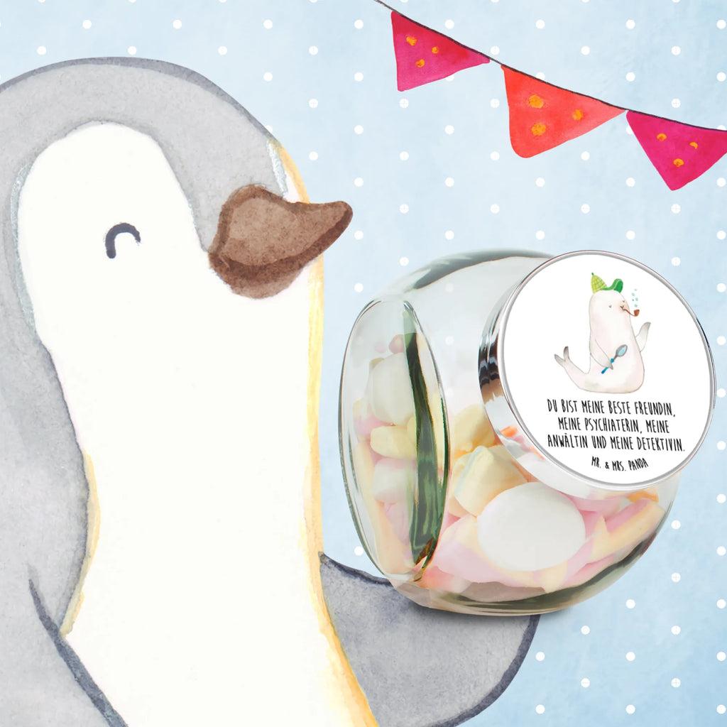 Candy Jar seal sherlock small animals, cute, funny, cute animal motives, hand drawn, small world, funny sayings, good mood, happy, gifts, gift ideas, special gifts, animal lover, card