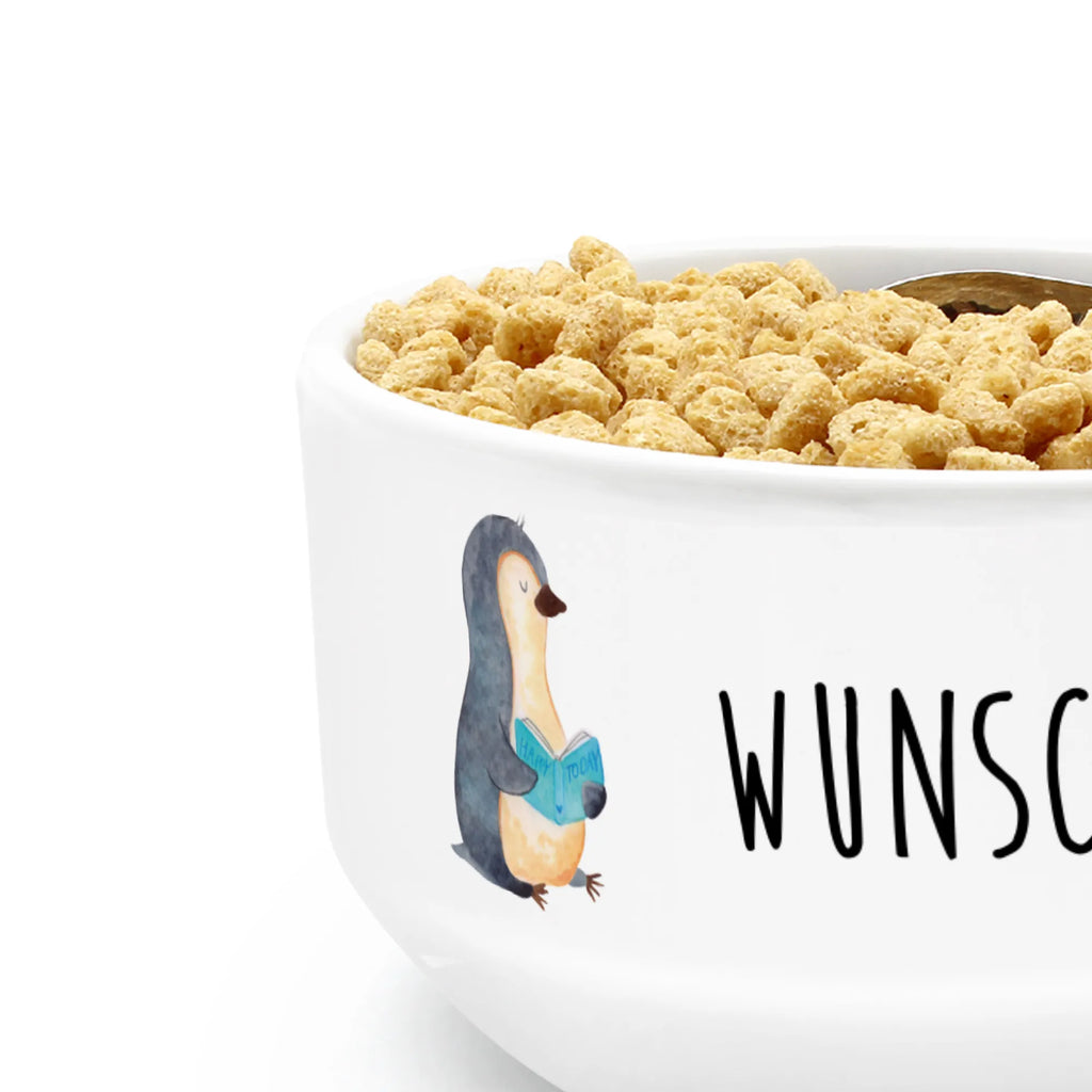 Personalized Muesli Bowl Penguin A book dessert bowl, soup bowl, salad bowl, snack bowl, breakfast bowl, muesli bowl, fruit bowl, ceramic bowl, personalized cereal bowl, bowl, porcelain bowl, Penguin, North Pole, Winter, Penguins, doing nothing, holidays, lazing around, book, penguins, vacation, bookworm, reading, leisure