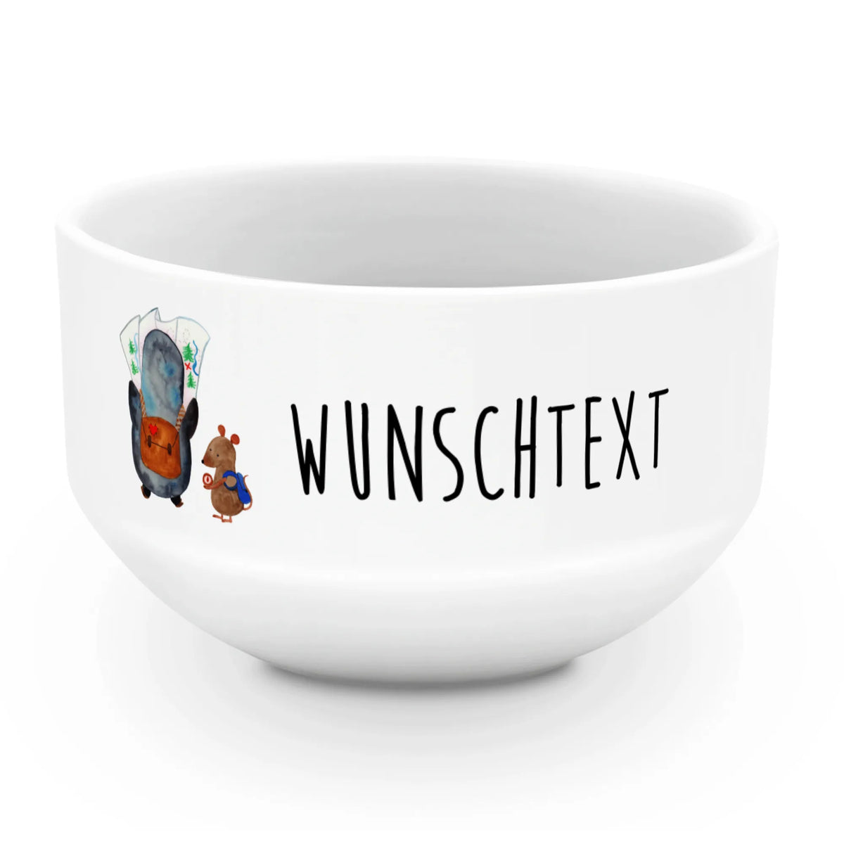 Personalized Muesli Bowl Penguin & Mouse Hiker muesli bowl, fruit bowl, personalized cereal bowl, bowl, breakfast bowl, dessert bowl, salad bowl, soup bowl, ceramic bowl, snack bowl, porcelain bowl, Penguin, North Pole, Winter, Penguins, penguins, penguin, adventurer, excursion, road trip, adventure, wanderlust, hiking