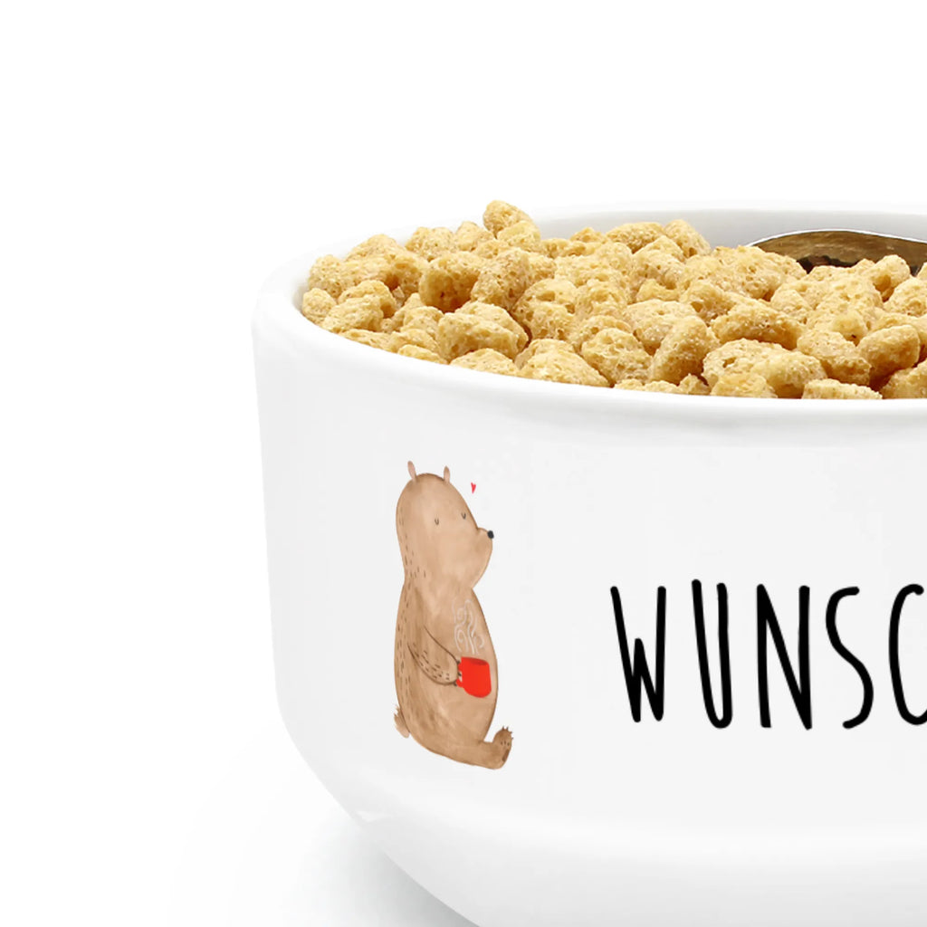 Personalizowana miska na musli Niedźwiedź Poranna kawa Miłość, partner, przyjaciel, przyjaciółka, mąż, żona, wesele, zaręczyny, prośba o rękę, prezent miłosny, rocznica, dzień ślubu