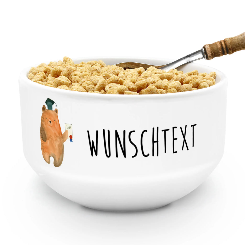 Personalized Muesli Bowl bear Test breakfast bowl, snack bowl, personalized cereal bowl, porcelain bowl, muesli bowl, dessert bowl, salad bowl, bowl, ceramic bowl, soup bowl, fruit bowl, bear, teddy, teddy bear, cuddly toy, Abitur, examination passed, diploma, examinations, degree, certificate