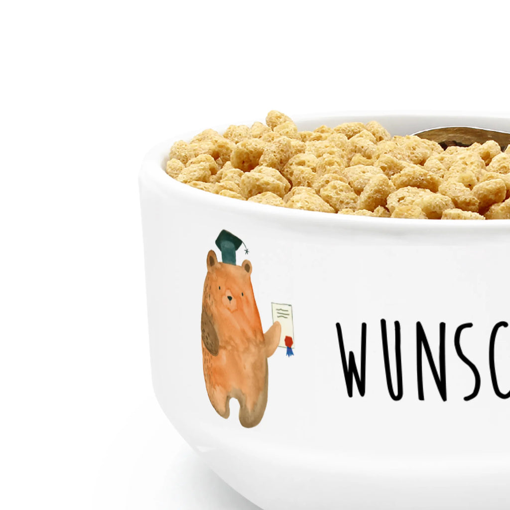 Personalized Muesli Bowl bear Test breakfast bowl, snack bowl, personalized cereal bowl, porcelain bowl, muesli bowl, dessert bowl, salad bowl, bowl, ceramic bowl, soup bowl, fruit bowl, bear, teddy, teddy bear, cuddly toy, Abitur, examination passed, diploma, examinations, degree, certificate
