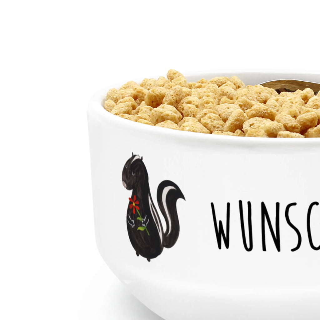 Personalized Muesli Bowl skunk flower breakfast bowl, soup bowl, fruit bowl, bowl, salad bowl, dessert bowl, ceramic bowl, muesli bowl, porcelain bowl, personalized cereal bowl, snack bowl, Skunk, daydreamer, dreamy, wild animal, stink, stinker, predator, skunk, dreams