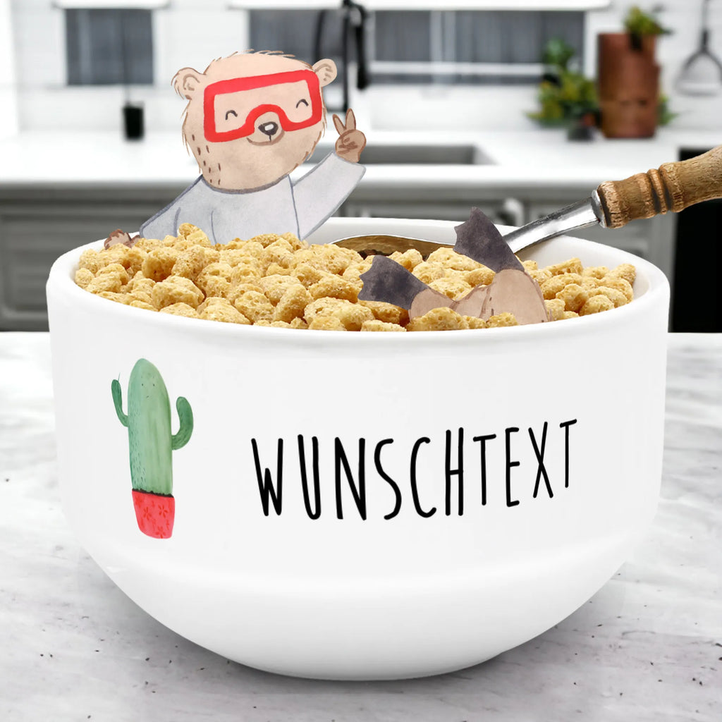Personalized Muesli Bowl cactus Fury ceramic bowl, salad bowl, bowl, muesli bowl, snack bowl, breakfast bowl, dessert bowl, soup bowl, fruit bowl, porcelain bowl, personalized cereal bowl, cactus, cactuses, plants, cactus plant, small green cactus, school, boss, office, annoy, office life, colleague, angry