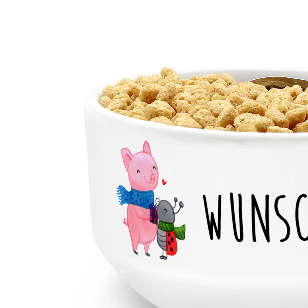 Personalizowana miska na musli Rozgrzana Świnka Smörle Zima, Boże Narodzenie, dekoracje świąteczne, Mikołaj, Adwent, Wigilia, zimowy motyw