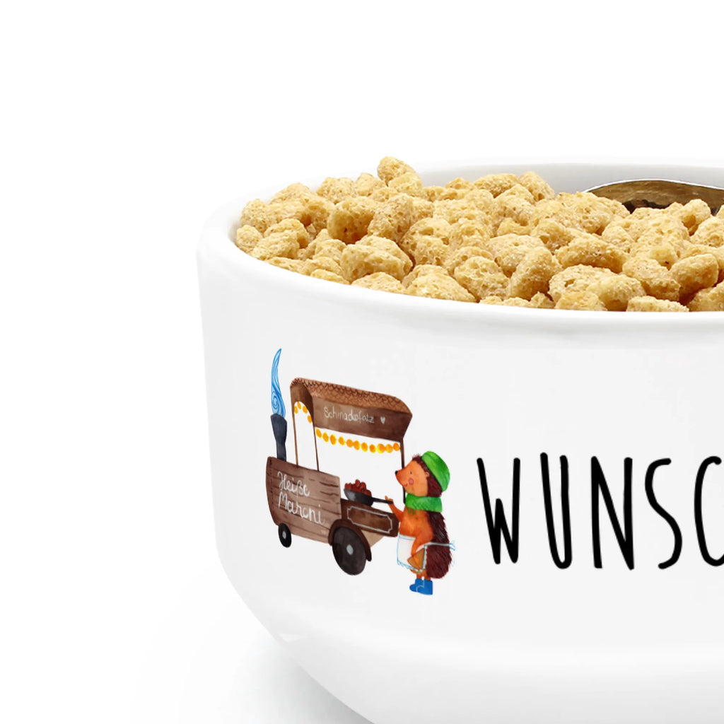 Personalizowana miska na musli Jeż kasztany Zima, Boże Narodzenie, dekoracje świąteczne, Mikołaj, Adwent, Wigilia, zimowy motyw