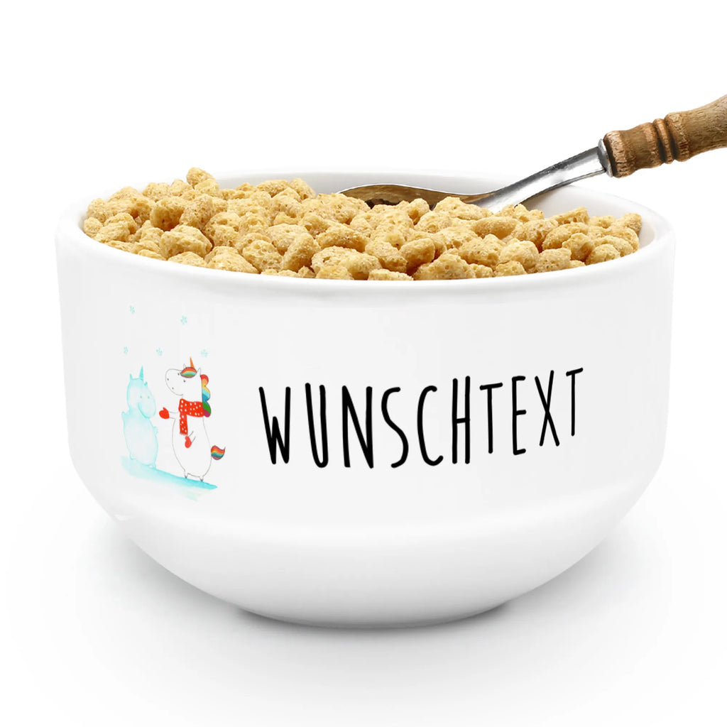 Personalized Muesli Bowl unicorn snowman ceramic bowl, muesli bowl, personalized cereal bowl, breakfast bowl, bowl, porcelain bowl, fruit bowl, soup bowl, dessert bowl, salad bowl, snack bowl, unicorn, unicorns, Snowman, Cold, Winter, present, Unicorn, Snow, Christmas Motif, Cap, winter gift, Christmas, Gloves, Cake, X-Mas