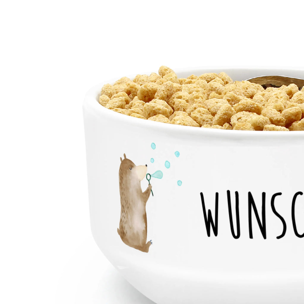 Personalized Muesli Bowl bear soap bubbles dessert bowl, fruit bowl, bowl, salad bowl, porcelain bowl, ceramic bowl, breakfast bowl, snack bowl, muesli bowl, soup bowl, personalized cereal bowl, bear, teddy, teddy bear, cuddly toy, Soap Bubbles Bear Funny Being Happy Sad Happy