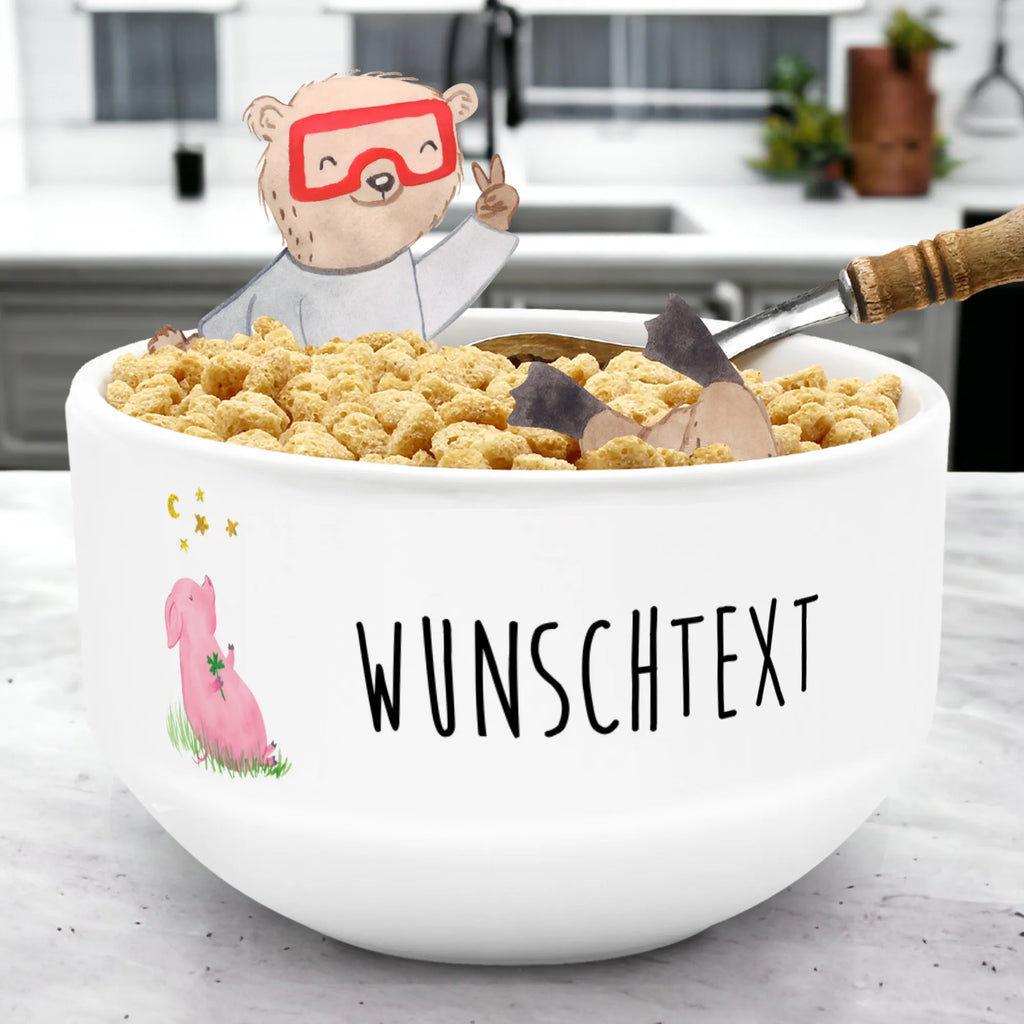 Personalized Muesli Bowl Pig Luck muesli bowl, fruit bowl, soup bowl, salad bowl, snack bowl, porcelain bowl, breakfast bowl, ceramic bowl, dessert bowl, bowl, personalized cereal bowl, small animals, cute, funny, cute animal motives, hand drawn, small world, funny sayings, good mood, happy, gifts, gift ideas, special gifts, animal lover, card, asterisks, goals, dreams, lucky charm, motivation, pig, stars, piglet, Lucky bastard. Luck