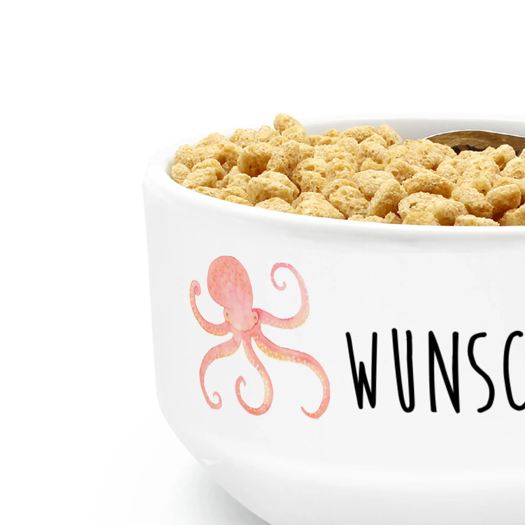 Personalized Muesli Bowl Squid snack bowl, dessert bowl, personalized cereal bowl, breakfast bowl, muesli bowl, fruit bowl, bowl, soup bowl, salad bowl, porcelain bowl, ceramic bowl, small animals, cute, funny, cute animal motives, hand drawn, small world, funny sayings, good mood, happy, gifts, gift ideas, special gifts, animal lover, card, sea, octopus, sea animal, arms, ocean, water, squid