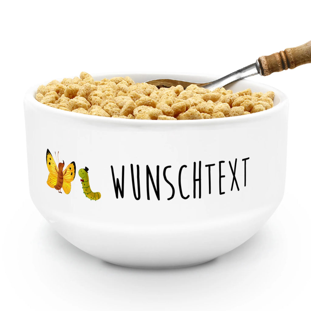 Personalizowana miska na musli gąsienica motyl Motywy zwierzęce, dobra energia, zabawne powiedzonka, zwierzęta