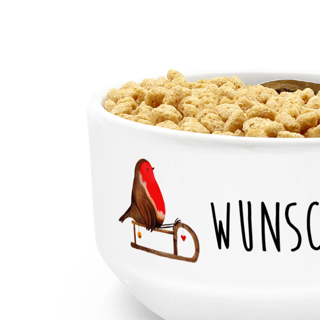Personalized Muesli Bowl robin Sleds porcelain bowl, fruit bowl, personalized cereal bowl, dessert bowl, breakfast bowl, snack bowl, muesli bowl, salad bowl, bowl, ceramic bowl, soup bowl, Winter, Christmas, Christmas time, snow, bird, sleigh