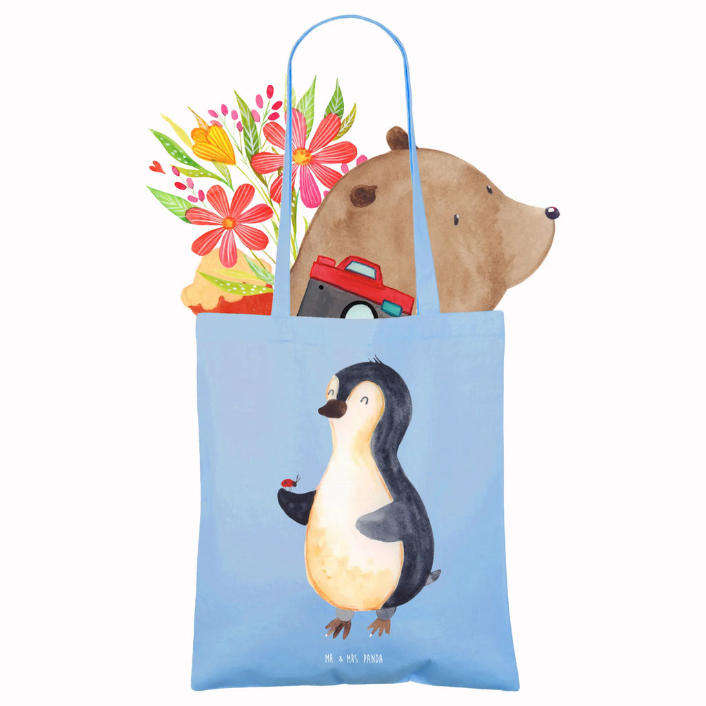 Tote bag Penguin ladybug Stoffbeutel, Badetasche, Strandtasche, Schultertasche, Shopper, Einkaufstasche, Umhängetasche, Beutel, Tragetasche, Einkaufstüte, Laptoptasche, Beuteltasche, Tasche, Stofftasche, Jutebeutel, Jutetasche, Pinguin, Lebensfreude, Liebe, Glück, Marienkäfer, Wunder, Pinguine, Freude