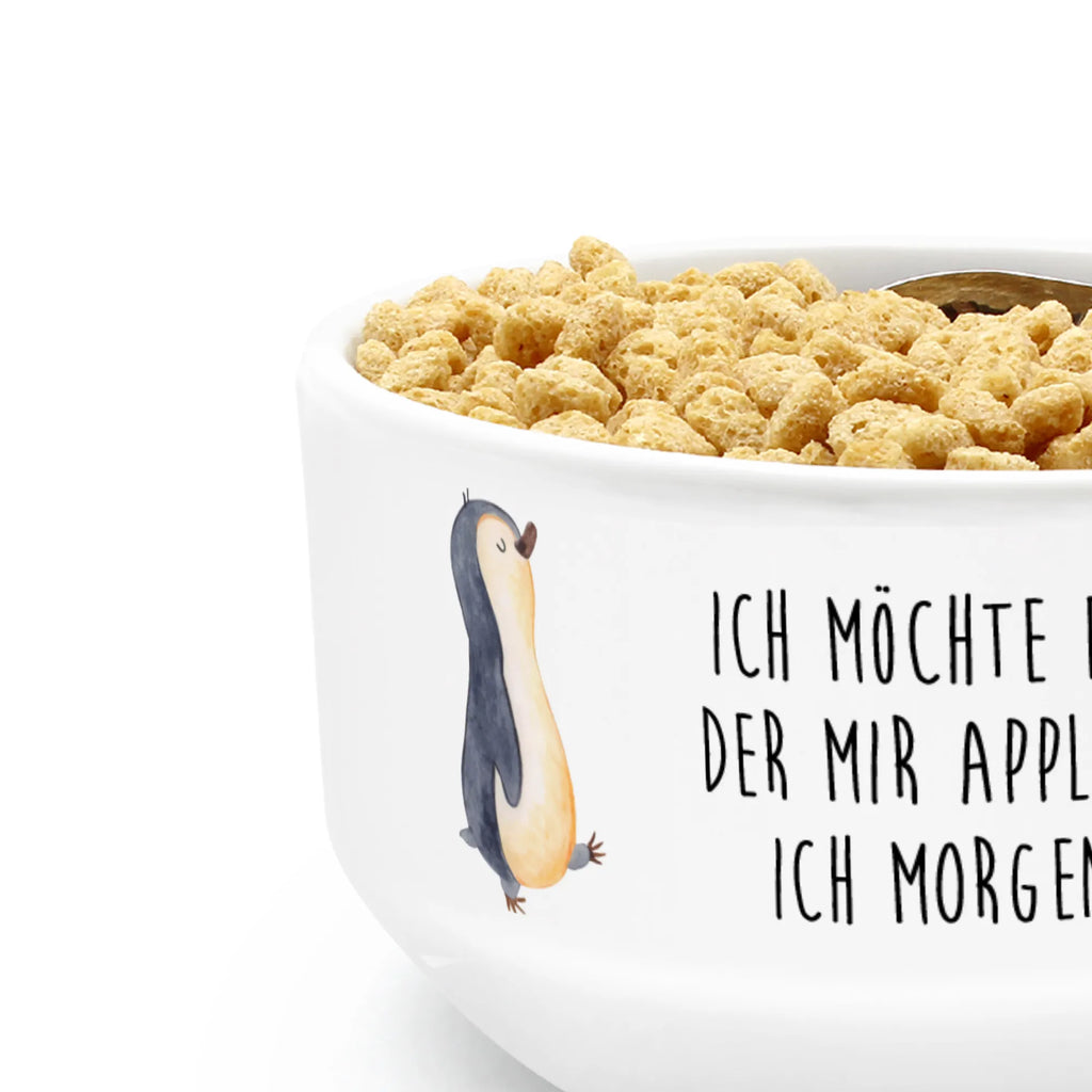 Muesli Bowl Penguin march bowl, cereal dish, porcelain bowl, cereal bowl, ceramic bowl, breakfast bowl, soup bowl, fruit bowl, dessert bowl, salad bowl, snack bowl, Penguin, North Pole, Winter, Penguins, penguins, penguin, late riser, sister, early riser, brother, family