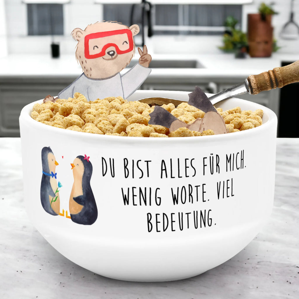 Muesli Bowl Penguin pair fruit bowl, bowl, ceramic bowl, soup bowl, cereal bowl, porcelain bowl, cereal dish, breakfast bowl, salad bowl, snack bowl, dessert bowl, Penguin, North Pole, Winter, Penguins, proof of love, wedding, love gift, penguin, great love, lovers, wedding day, wedding gift, penguins, love, anniversary, dream couple, engagement