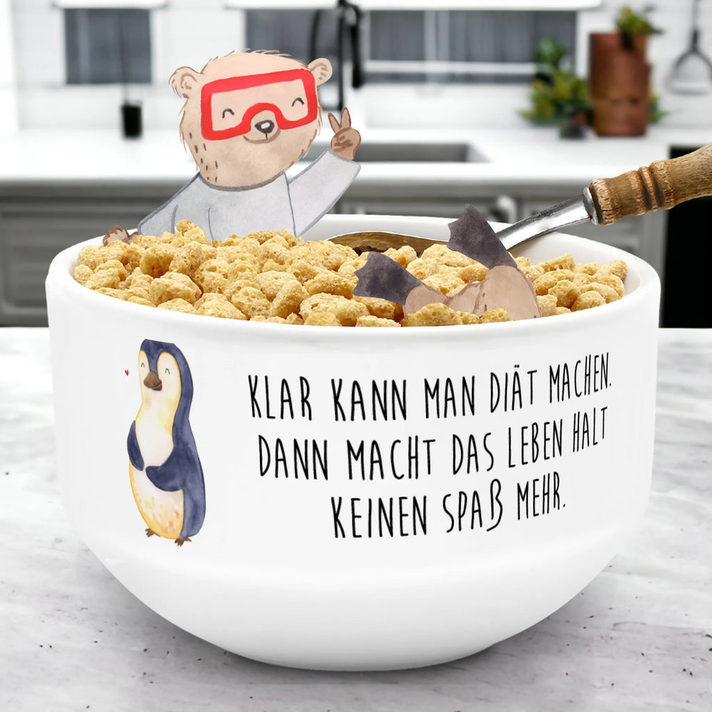 Muesli Bowl Penguin diet breakfast bowl, salad bowl, cereal dish, snack bowl, porcelain bowl, dessert bowl, soup bowl, ceramic bowl, bowl, fruit bowl, cereal bowl, Penguin, North Pole, Winter, Penguins, penguins, weight, self-respect, body love, losing weight, motivation, diet, self-love, penguin