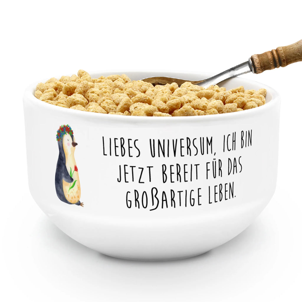 Muesli Bowl Penguin Flower cereal bowl, porcelain bowl, bowl, dessert bowl, fruit bowl, breakfast bowl, snack bowl, cereal dish, ceramic bowl, soup bowl, salad bowl, Penguin, North Pole, Winter, Penguins, love of life, lovesickness, gift idea, wreath of flowers, wishes, universe, goals in life, penguins, life, motivation, goals