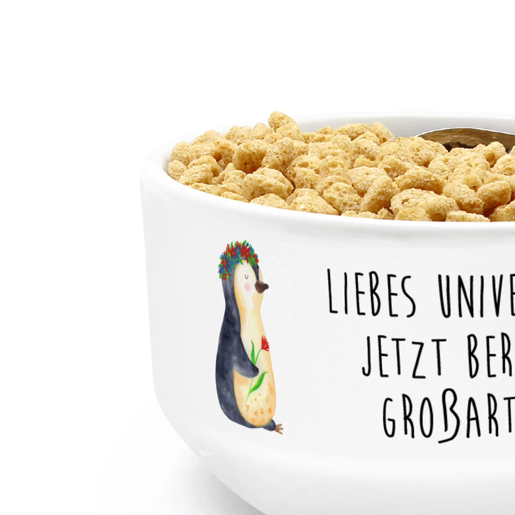 Muesli Bowl Penguin Flower cereal bowl, porcelain bowl, bowl, dessert bowl, fruit bowl, breakfast bowl, snack bowl, cereal dish, ceramic bowl, soup bowl, salad bowl, Penguin, North Pole, Winter, Penguins, love of life, lovesickness, gift idea, wreath of flowers, wishes, universe, goals in life, penguins, life, motivation, goals