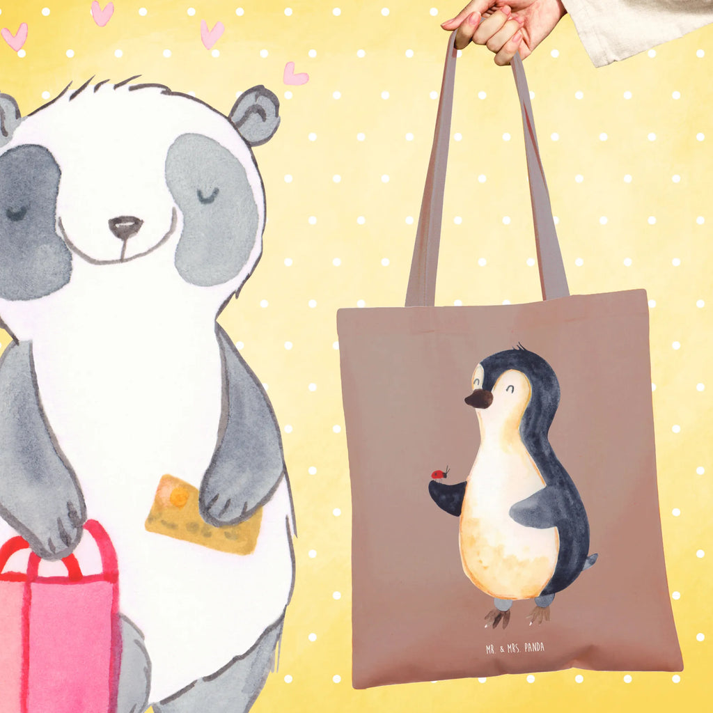 Tote bag Penguin ladybug Stoffbeutel, Badetasche, Strandtasche, Schultertasche, Shopper, Einkaufstasche, Umhängetasche, Beutel, Tragetasche, Einkaufstüte, Laptoptasche, Beuteltasche, Tasche, Stofftasche, Jutebeutel, Jutetasche, Pinguin, Lebensfreude, Liebe, Glück, Marienkäfer, Wunder, Pinguine, Freude