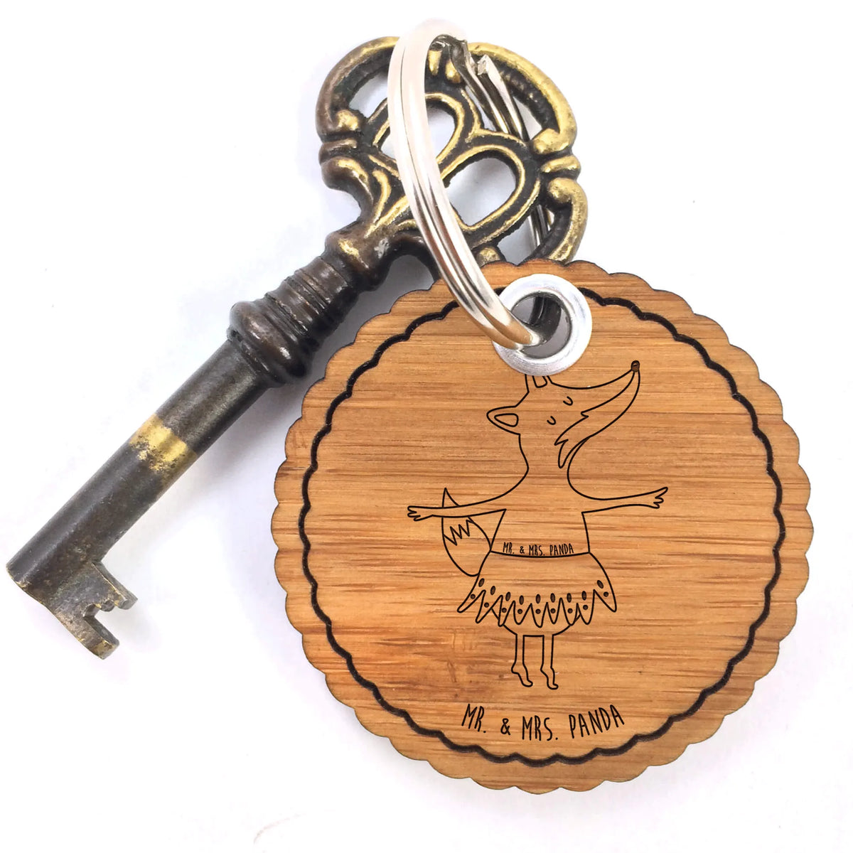 Wavy key ring Fox ballerina animal lover, foxes, forest wildlife, clever as a fox, birthday, ballet, dancing, vixen, invitation, fox saying, dancer