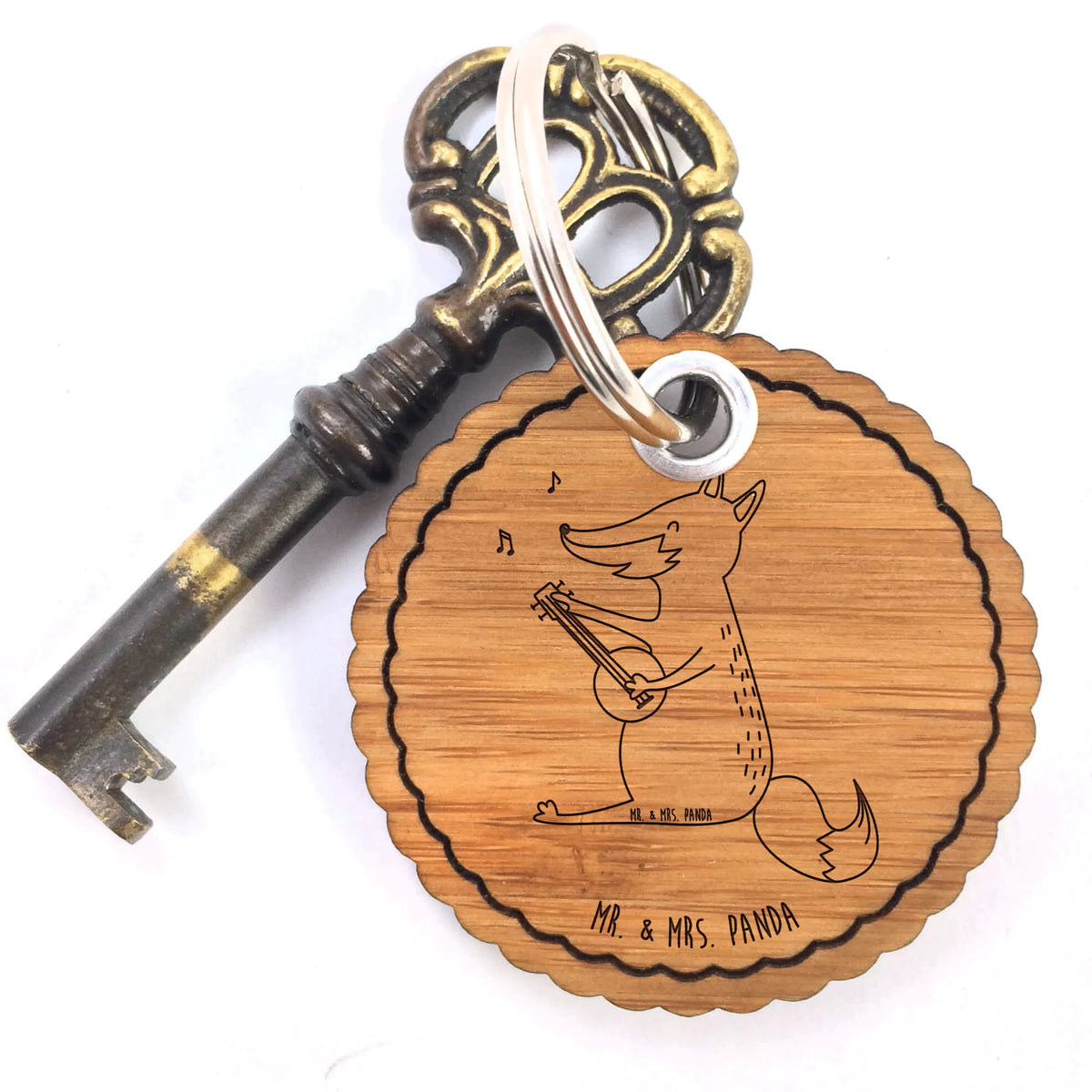 Wavy key ring Fox guitar lucky charm, key ring, bag pendant, keychain, pendant, fox, foxes, forest wildlife, clever as a fox, animal lover, Fox, musician, music saying, singer, guitar, gift musician