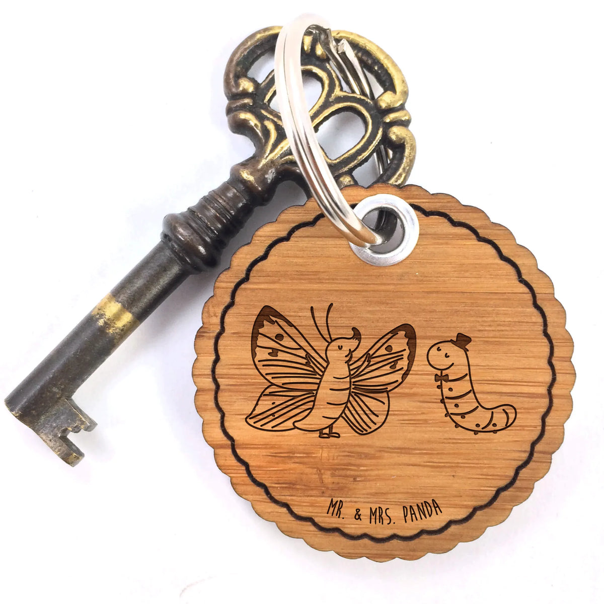 Wavy key ring Caterpillar butterfly bag pendant, key ring, keychain, pendant, lucky charm, small animals, cute, funny, cute animal motives, hand drawn, small world, funny sayings, good mood, happy, gifts, gift ideas, special gifts, animal lover, card, hat, Caterpillar, growing up, butterfly, cocoon, beauty, development, lemon butterfly