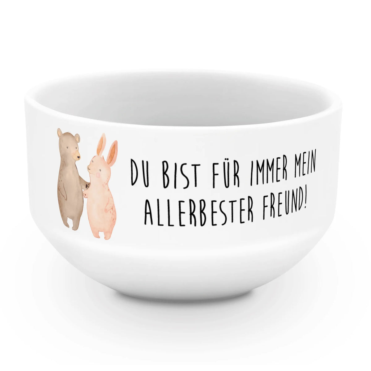 Muesli Bowl bear and rabbit Embrace dessert bowl, soup bowl, fruit bowl, ceramic bowl, porcelain bowl, breakfast bowl, cereal bowl, cereal dish, bowl, salad bowl, snack bowl, Love, Loving, Two, Together, Marriage, Engagement, Proposal of marriage, Love gift, gift for her, gift for him, anniversary gift, bear, rabbit, friends, best friend, best friends