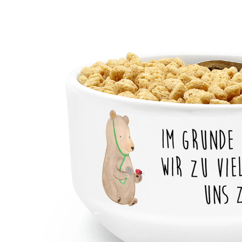 Muesli Bowl bear Physician fruit bowl, porcelain bowl, breakfast bowl, soup bowl, dessert bowl, bowl, salad bowl, snack bowl, ceramic bowl, cereal dish, cereal bowl, bear, teddy, teddy bear, cuddly toy, Doctor, Professor, Bear