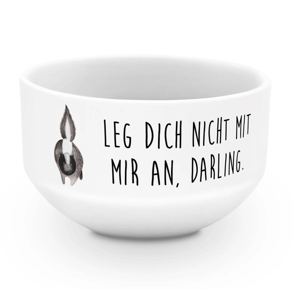 Muesli Bowl skunk attack salad bowl, fruit bowl, bowl, porcelain bowl, dessert bowl, soup bowl, snack bowl, cereal dish, ceramic bowl, cereal bowl, breakfast bowl, Skunk, stinky, wild animal, stinker, threatening, angry, predator, skunk