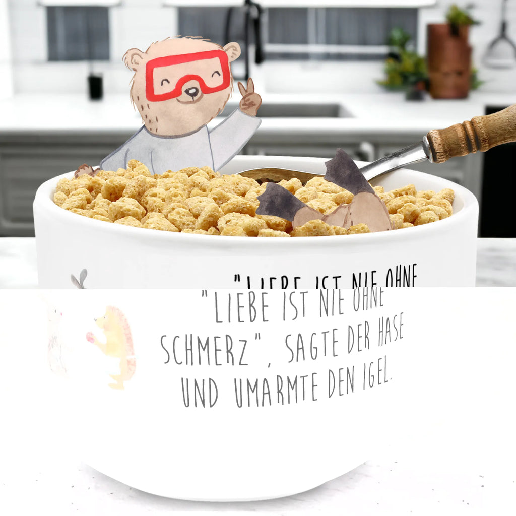 Muesli Bowl Hare Hedgehog dessert bowl, snack bowl, cereal dish, salad bowl, bowl, ceramic bowl, soup bowl, fruit bowl, cereal bowl, breakfast bowl, porcelain bowl, small animals, cute, funny, cute animal motives, hand drawn, small world, funny sayings, good mood, happy, gifts, gift ideas, special gifts, animal lover, card, Hedgehog, lovesickness gift, romantic saying, love saying, heartache, consolation, Hedgehog and hare, hare, pain of separation
