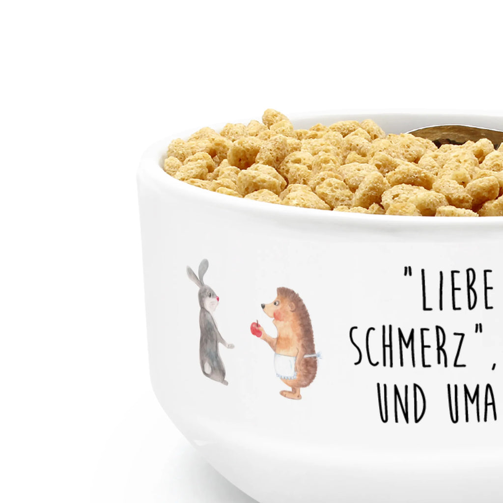 Muesli Bowl Hare Hedgehog dessert bowl, snack bowl, cereal dish, salad bowl, bowl, ceramic bowl, soup bowl, fruit bowl, cereal bowl, breakfast bowl, porcelain bowl, small animals, cute, funny, cute animal motives, hand drawn, small world, funny sayings, good mood, happy, gifts, gift ideas, special gifts, animal lover, card, Hedgehog, lovesickness gift, romantic saying, love saying, heartache, consolation, Hedgehog and hare, hare, pain of separation