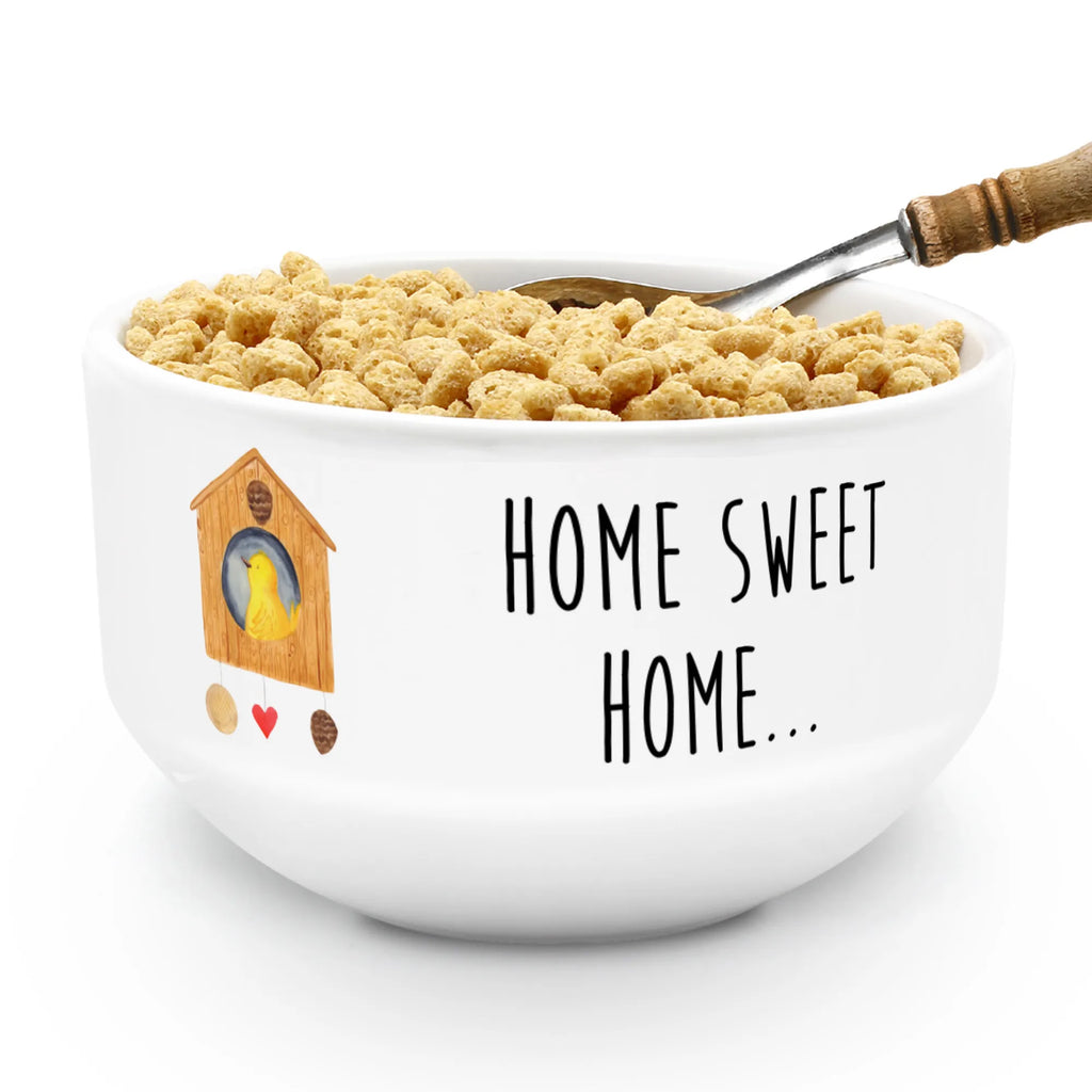 Muesli Bowl birdhouse Home fruit bowl, snack bowl, bowl, dessert bowl, cereal bowl, soup bowl, breakfast bowl, salad bowl, porcelain bowl, cereal dish, ceramic bowl, small animals, cute, funny, cute animal motives, hand drawn, small world, funny sayings, good mood, happy, gifts, gift ideas, special gifts, animal lover, card, home sweet home, house, birdhouse, gift, moving gift, moving out, house building, bird, moving in