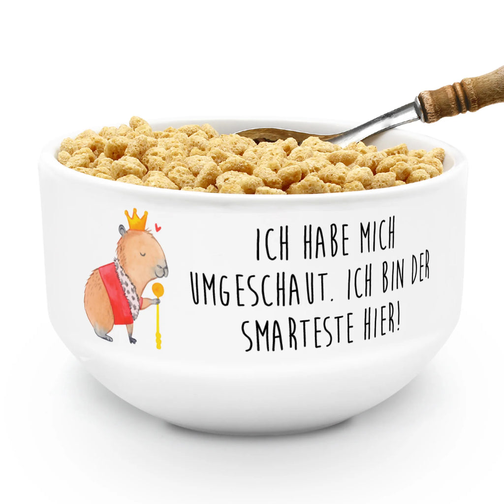 Muesli Bowl Capybara King cereal dish, ceramic bowl, soup bowl, salad bowl, fruit bowl, porcelain bowl, dessert bowl, bowl, breakfast bowl, snack bowl, cereal bowl, small animals, cute, funny, cute animal motives, hand drawn, small world, funny sayings, good mood, happy, gifts, gift ideas, special gifts, animal lover, card