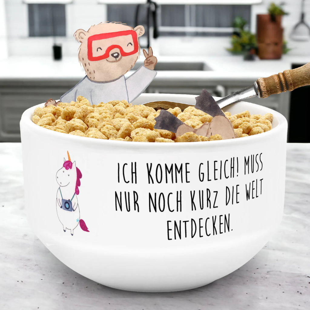 Muesli Bowl unicorn photographer porcelain bowl, salad bowl, bowl, snack bowl, dessert bowl, ceramic bowl, fruit bowl, cereal bowl, breakfast bowl, soup bowl, cereal dish, unicorn, unicorns, Traveling, Photographer gift, Tourist, Camera, Photography, Holiday, Unicorn, Traveler gift, Photographer
