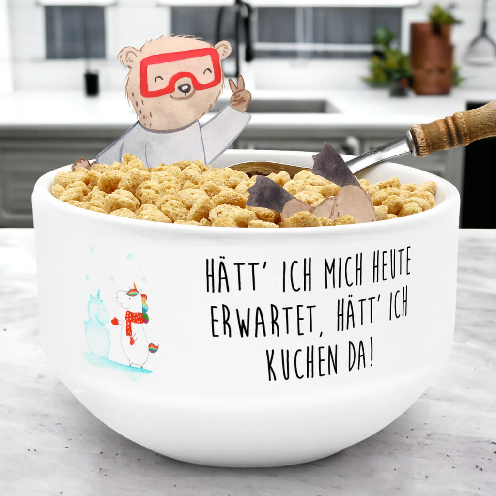 Muesli Bowl unicorn snowman breakfast bowl, ceramic bowl, cereal bowl, soup bowl, bowl, fruit bowl, porcelain bowl, snack bowl, dessert bowl, cereal dish, salad bowl, unicorn, unicorns, Cap, Snow, Unicorn, present, Snowman, X-Mas, Christmas Motif, Cold, Gloves, Cake, winter gift, Winter, Christmas