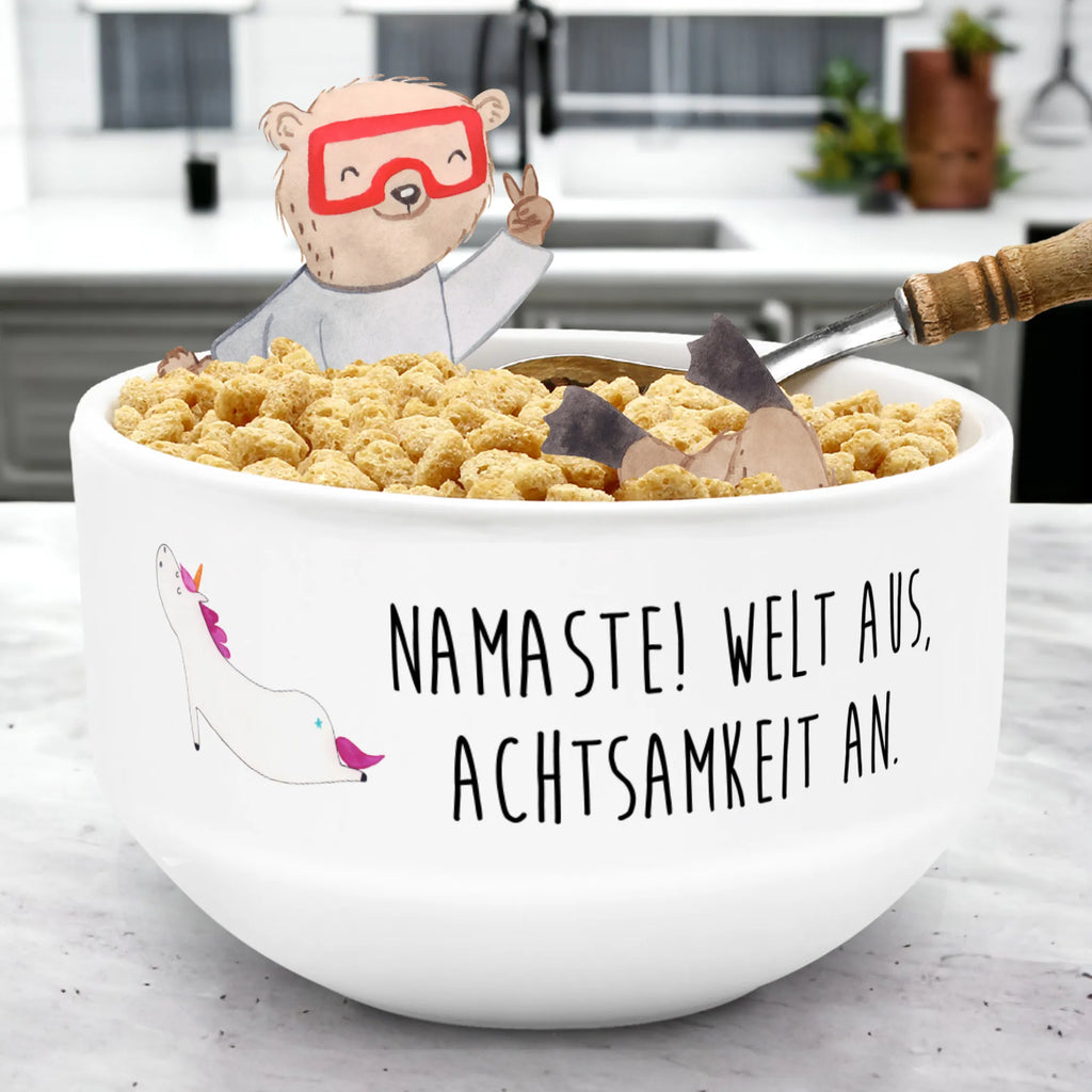 Muesli Bowl unicorn yoga cereal dish, salad bowl, cereal bowl, soup bowl, snack bowl, ceramic bowl, breakfast bowl, dessert bowl, porcelain bowl, fruit bowl, bowl, unicorn, unicorns, funny, present, Unicorn, mindfulness, relaxation, yoga, sports, gift, sweet, Namaste