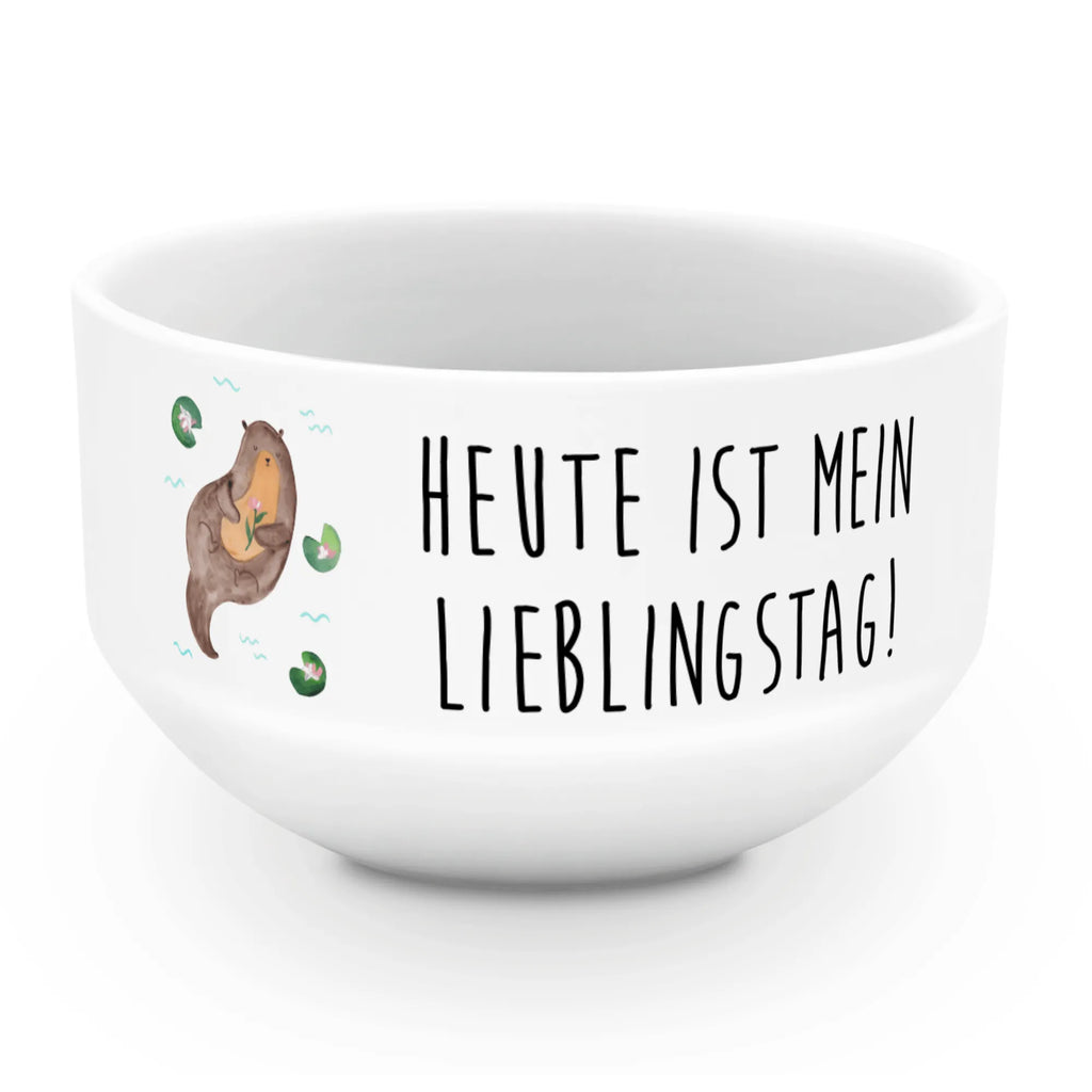 Muesli Bowl otter Water Lily dessert bowl, cereal bowl, porcelain bowl, ceramic bowl, bowl, cereal dish, breakfast bowl, snack bowl, soup bowl, salad bowl, fruit bowl, otter, marten, sea otter, European otter, water mammal, aquatic animal, baby otter, predator, water, otter gifts, animal lover, gift ideas for animal lovers, animal, mammal, water animal, gifts for people in love