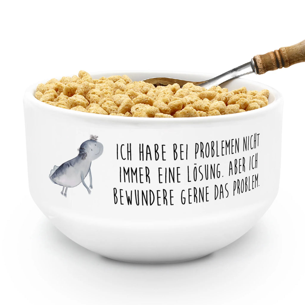 Muesli Bowl axolotl To swim cereal bowl, ceramic bowl, salad bowl, snack bowl, porcelain bowl, fruit bowl, breakfast bowl, soup bowl, cereal dish, bowl, dessert bowl, Axolotl, Axelotl, marine animals, Mexican walking fish, salamander, amphibians, motivation, solutions, problems, axolot, tail, problem