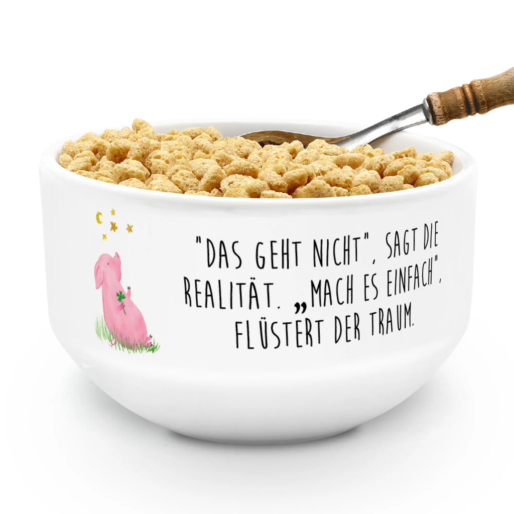 Muesli Bowl Pig Luck breakfast bowl, ceramic bowl, salad bowl, cereal dish, cereal bowl, soup bowl, porcelain bowl, bowl, dessert bowl, snack bowl, fruit bowl, small animals, cute, funny, cute animal motives, hand drawn, small world, funny sayings, good mood, happy, gifts, gift ideas, special gifts, animal lover, card, piglet, asterisks, pig, Lucky bastard. Luck, goals, motivation, stars, lucky charm, dreams
