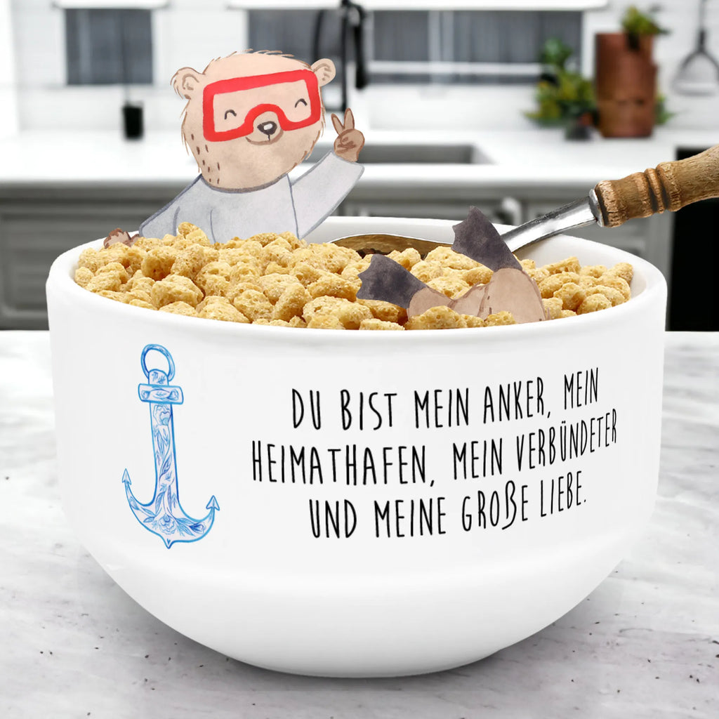 Muesli Bowl anchor Blue soup bowl, ceramic bowl, fruit bowl, bowl, porcelain bowl, cereal dish, snack bowl, salad bowl, breakfast bowl, cereal bowl, dessert bowl, small animals, cute, funny, cute animal motives, hand drawn, small world, funny sayings, good mood, happy, gifts, gift ideas, special gifts, animal lover, card