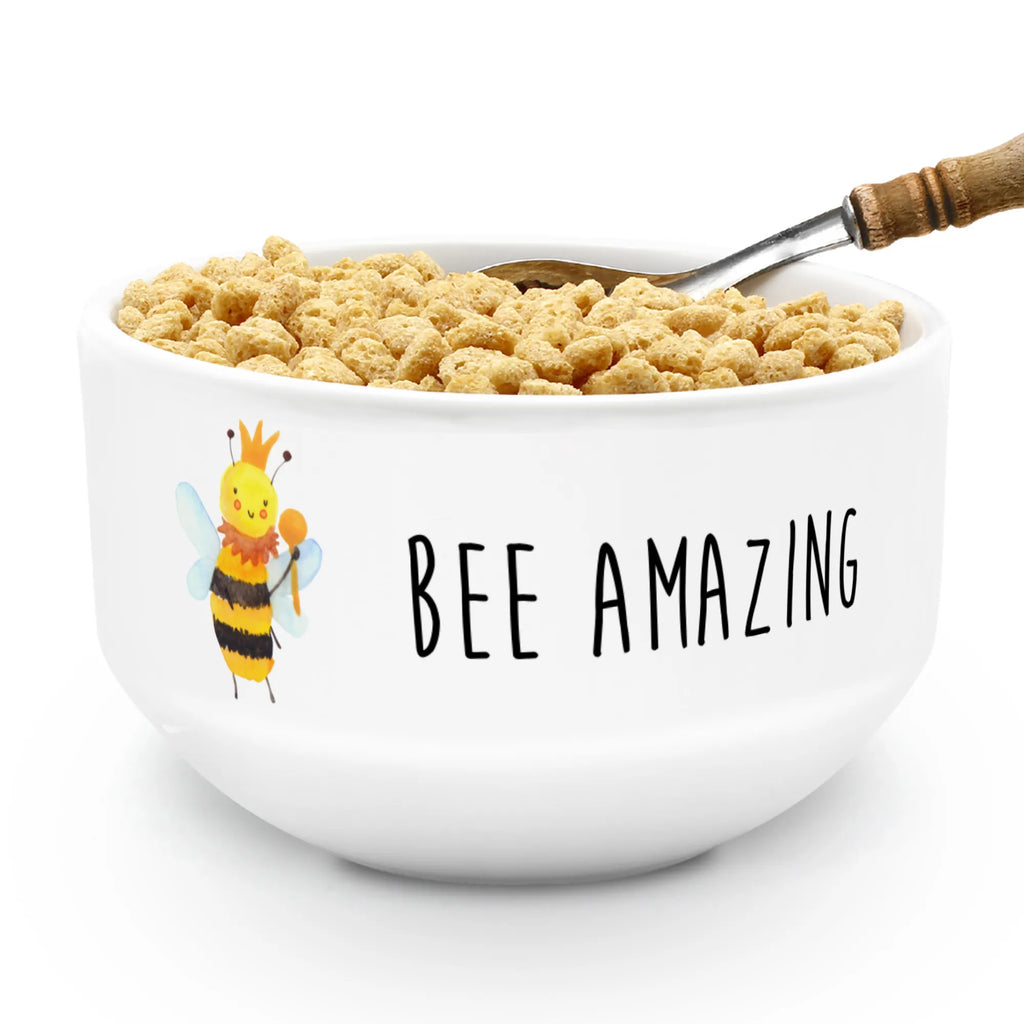 Muesli Bowl bee king cereal bowl, snack bowl, porcelain bowl, salad bowl, ceramic bowl, breakfast bowl, dessert bowl, bowl, fruit bowl, cereal dish, soup bowl, Bee, wasp, bumblebee