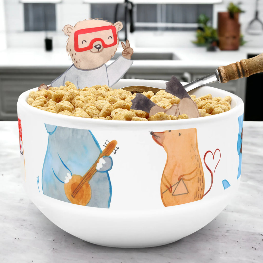 Muesli Bowl Big tape cereal dish, dessert bowl, bowl, snack bowl, porcelain bowl, cereal bowl, ceramic bowl, salad bowl, breakfast bowl, soup bowl, fruit bowl, small animals, cute, funny, cute animal motives, hand drawn, small world, funny sayings, good mood, happy, gifts, gift ideas, special gifts, animal lover, card, musicians, music, penguin, elephant, dog, dolphin, guitar, mouse, band, triangle
