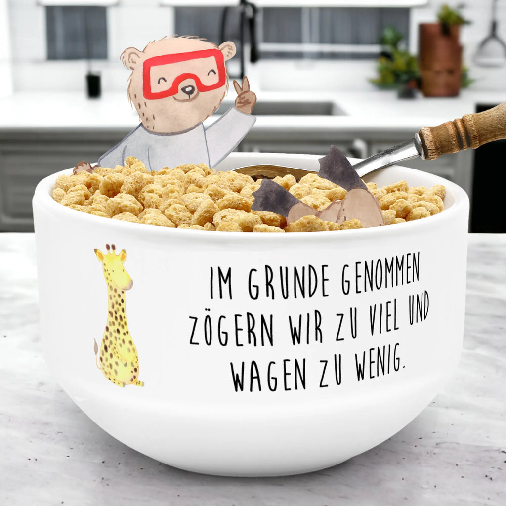 Muesli Bowl giraffe Satisfied salad bowl, cereal bowl, soup bowl, snack bowl, porcelain bowl, cereal dish, bowl, dessert bowl, ceramic bowl, breakfast bowl, fruit bowl, Africa, Giraffe, Happiness, Adventure